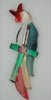 Lucite Fancy Polly Parrot Reverse Painted Costume Figural Brooch
