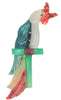 Lucite Fancy Polly Parrot Reverse Painted Costume Figural Brooch