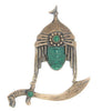 Sterling Mexico Warrior Celluloid Dangling Vintage Figural Costume Brooch