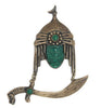 Sterling Mexico Warrior Celluloid Dangling Vintage Figural Costume Brooch