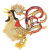 Trifari Fantasy Fairyland Jelly Belly Enameled Rooster Vintage Figural Brooch