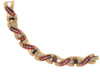 Trifari Ruby & Gold Vintage Necklace & Bracelet Set 1950s