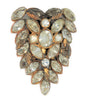 Art Deco Early 1900s Floral Rhinestones Antique Costume Brooch