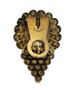 Art Deco Lovely Lotus Leaves Pearl Grapes Vintage Costume Pin Brooch