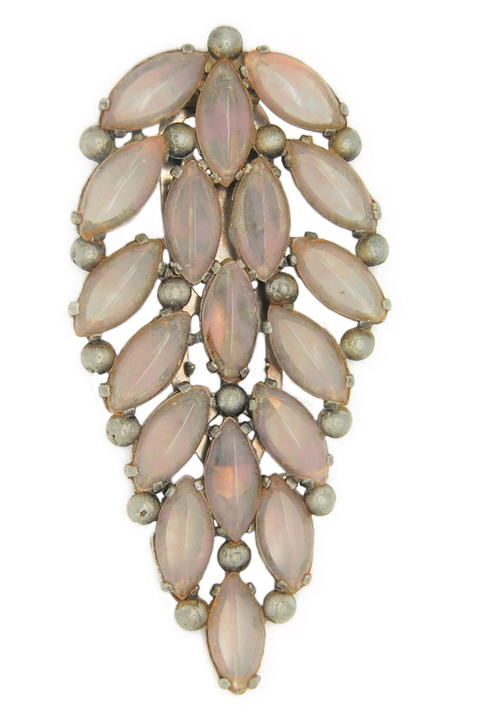 Art Deco Lavender Navettes 1930s Dress Clip Vintage Brooch