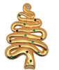 Van Dell Gold Plate Swirl Christmas Tree Vintage Figural Brooch - 1990s