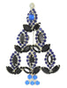 RON Sapphire Blue & Ice Christmas Holiday Vintage Figural Brooch