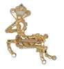 Hobe Filigree Christmas Rudolph Reindeer Vintage Figural Brooch