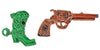 Gerrys Cowboy Boot & Revolver Scatter Enameled Vintage Figural Brooch Set.