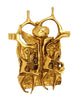 Tumarkin Judaica Holocaust Gold Tone Rhinestones Vintage Figural Brooch
