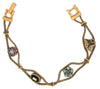 Goldette Double Chain Four Charm Vintage Costume Figural Bracelet