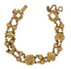 Goldette Double Charm Chain Vintage Figural Bracelet