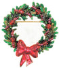 TC Christmas Wreath Ruby Beads and Enamel Vintage Holiday Brooch