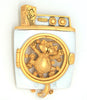 ACJ Kitty Cat in Washer Novelty Vintage Figural Pin Brooch