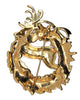 Monet Reindeer Holly Vintage Figural Wreath Christmas Brooch - 1990s