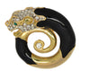 Panetta Dragon Leopard Circle Vintage Figural Brooch