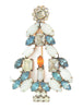 RON Baby Blue & Milk Glass Candle Christmas Tree Vintage Figural Brooch