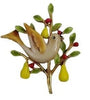 ART Partridge Pear Tree Enamel Vintage Figural Pin Brooch