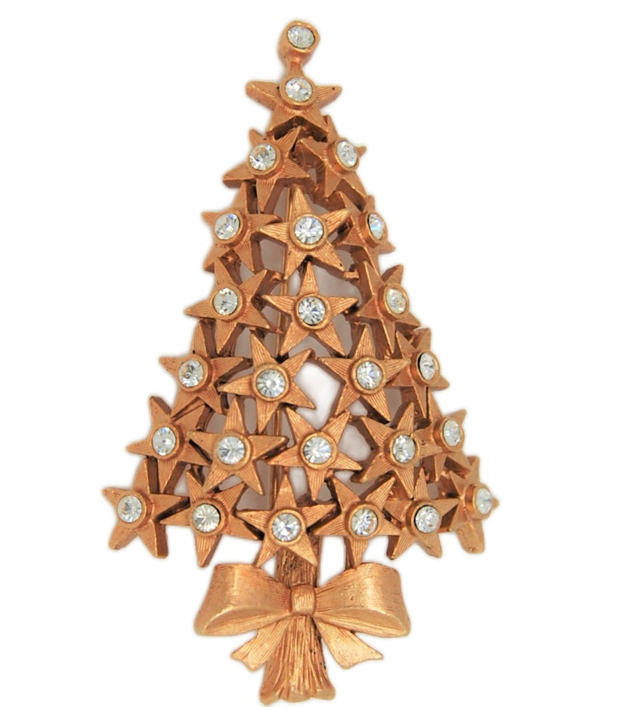Stars & Diamonds Christmas Tree Vintage Figural Brooch