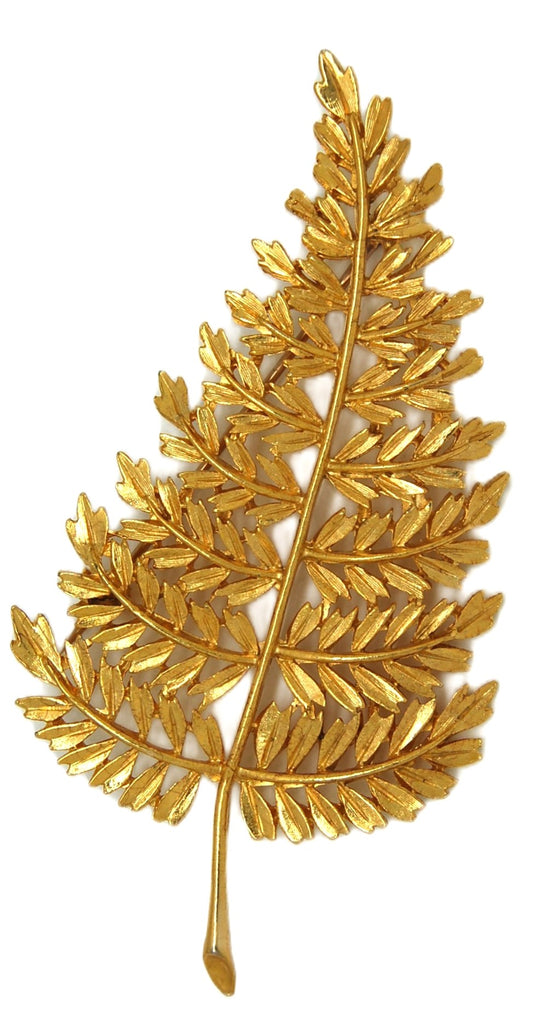 Classic Branched Tree Leaf Floral Gold Plate Vintage Figural Pin Brooch