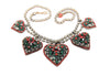 Bauer Hearts Shining Floral Rhinestones Valentine Necklace - 1980s