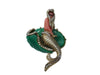 Carnegie Resin Gold Tone Mermaid Vintage Figural Costume Brooch