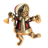 LIA Lianna Santa Christmas Cat Bell Ringer Vintage Figural Brooch