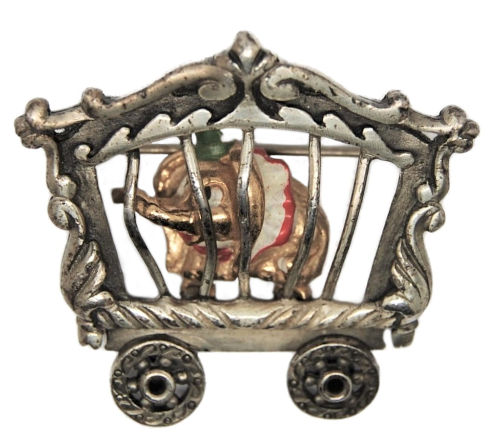 Coro Dumbo Walt Disney Circus Railcar WDP Figural Brooch - 1941