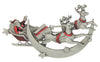 JJ Santa Sleigh & Reindeer Christmas Holiday Vintage Figural Costume Brooch