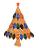 JJ Multi Rhinestone Gold Tone Early Christmas Tree 1960s