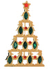JJ Jonette Stacked Penguin Christmas Tree Vintage Figural Brooch