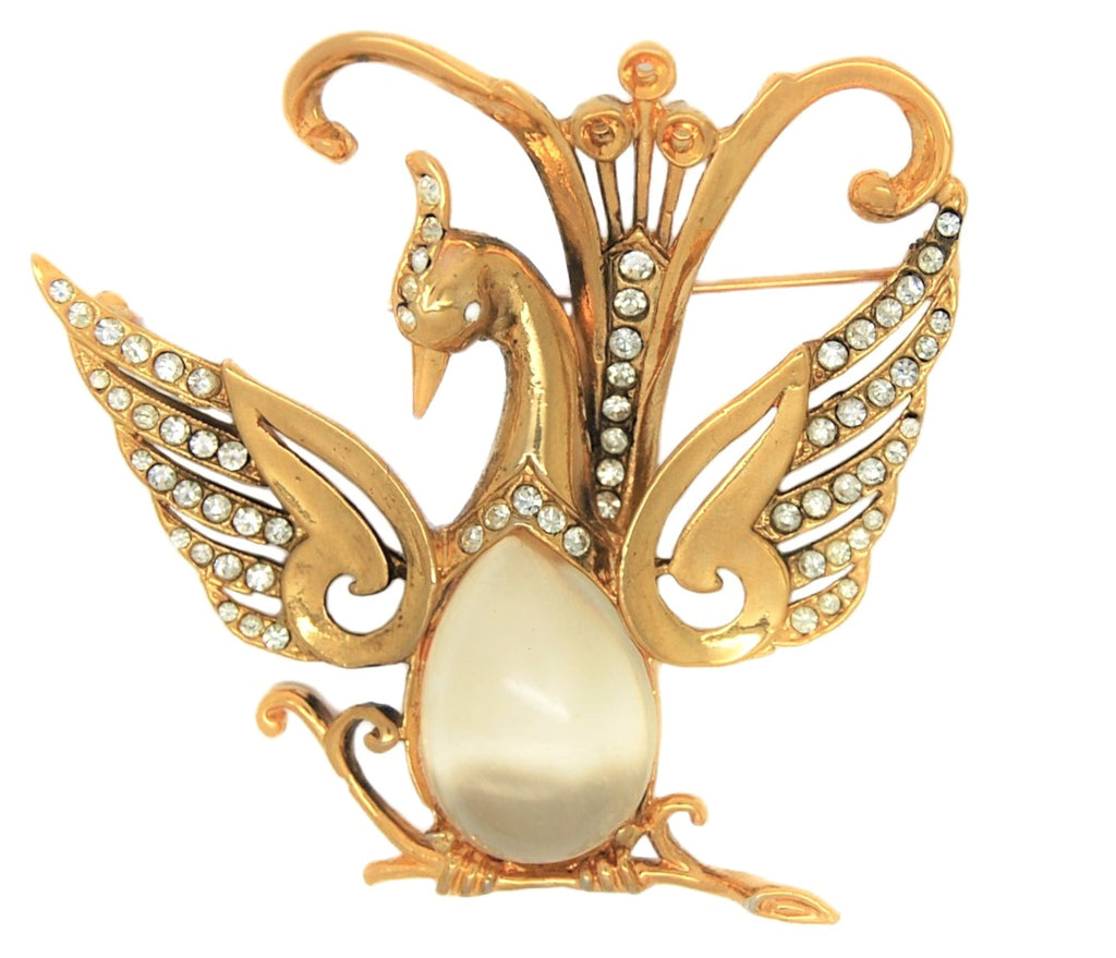 Reja Jelly Belly Fantasy Lyre Bird Vintage Figural Pin Brooch