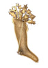 Weiss Red Christmas Holiday Stocking Vintage Figural Brooch