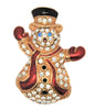 Monet Christmas Enamel Rhinestone Snowman Vintage Figural Brooch