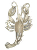 Trifari Brushed Silver Ruby Lobster Vintage Figural Costume Pin Brooch
