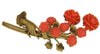 1920s Victorian Homage Hand Bouquet of Coral Roses Figural Pin Brooch