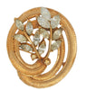 BSK Ribbon Swirl Icy Shining Rhinestones Vintage Costume Figural Pin Brooch