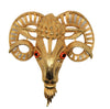Florenza Open Work Ram Vintage Figural Costume Pin Brooch