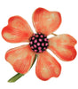 HAR Large Pink Pansy Floral Flower Vintage Costume Figural Pin Brooch