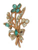 Coro Baby Blue Floral Bouquet Vintage Figural Pin Brooch