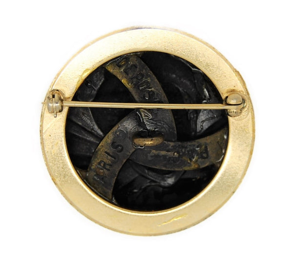Grosse Broche épingle Cabochon Pierrot (30x40 Mm) - Argentée, En Acier, Sans Emballage D'origine