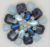 KJL Shining Blues Starburst Vintage Figural Costume Pin Brooch