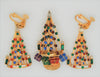 Warner Christmas Tree Garlands & Presents Brooch & Earring Set
