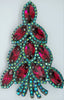 Bauer Large Christmas Tree Special Edition Ruby Holiday Figural Pin Brooch - Mint