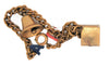 Lampl Patriotic Pat Pending American Boxed Flag USA Bell Vintage Charm Bracelet