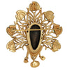 Ethnic Mask Peacock Feather Headress Dangling Vintage Figural Pin Brooch