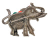 Graziano Multi-Stone Trunk Up Elephant Vintage Figural Pin Brooch