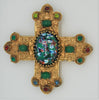 Accessocraft Art Glass Jeweled Maltese Cross Vintage Figural Costume Pin Brooch