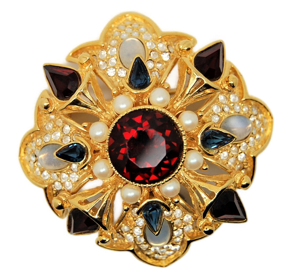 Graziano Royal Jewels Gold Plate Vintage Costume Figural Pin Brooch