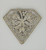 Art Deco Decollete Dress Clip Rhodium Ivy Leaf Vintage Figural Pin Brooch